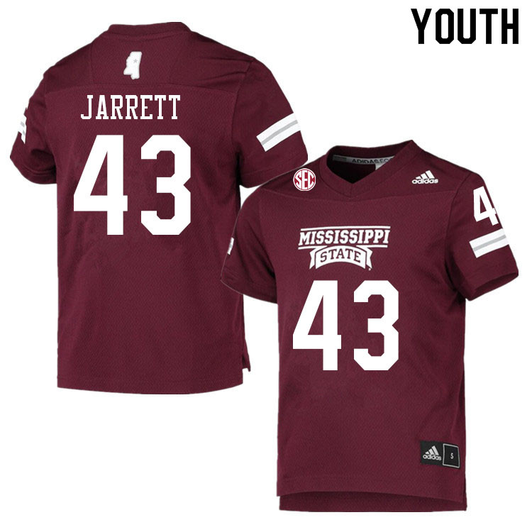 Youth #43 Nick Jarrett Mississippi State Bulldogs College Football Jerseys Sale-Maroon